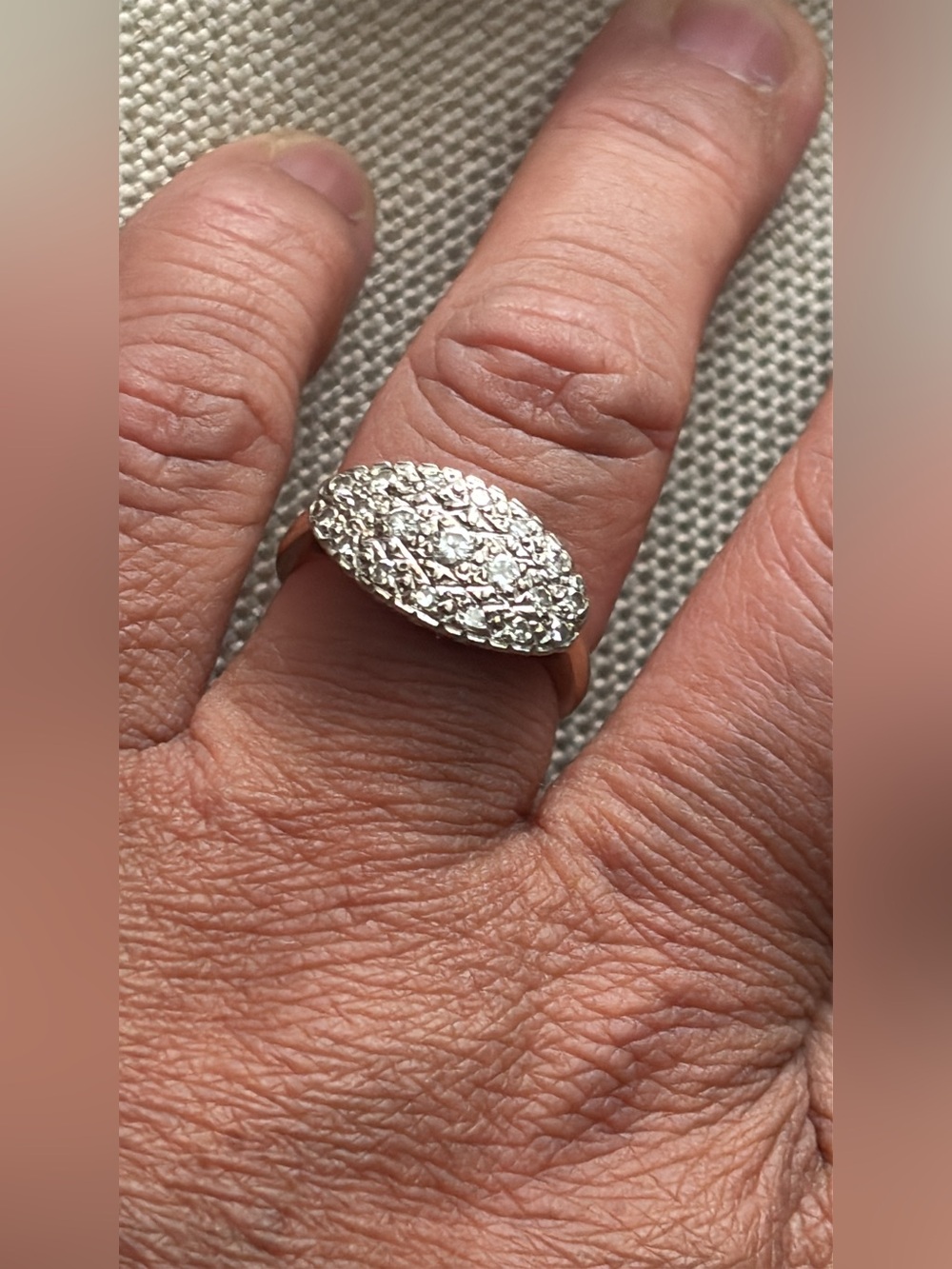 14k Gold Ring with Genuine Diamonds